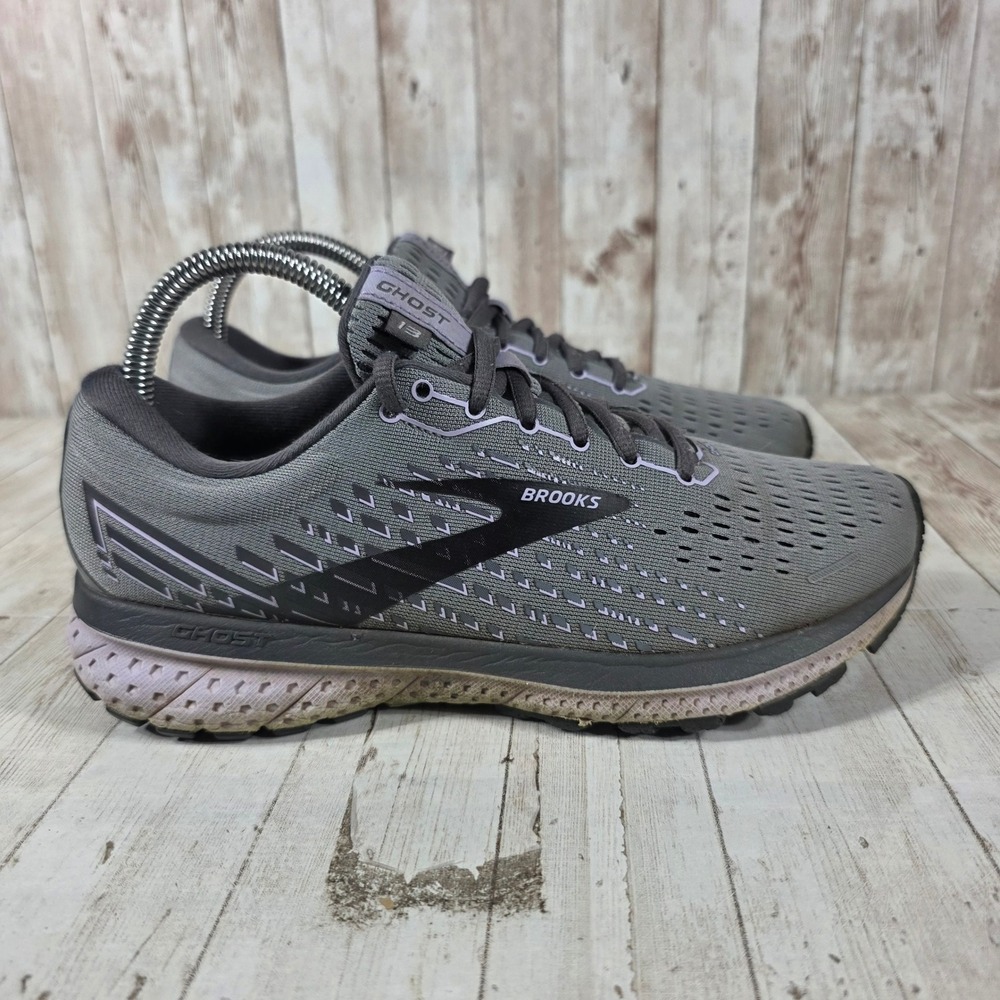 Brooks Ghost 13 Womens Running Shoes Grey Lavender 1203381B084 Size 8 B